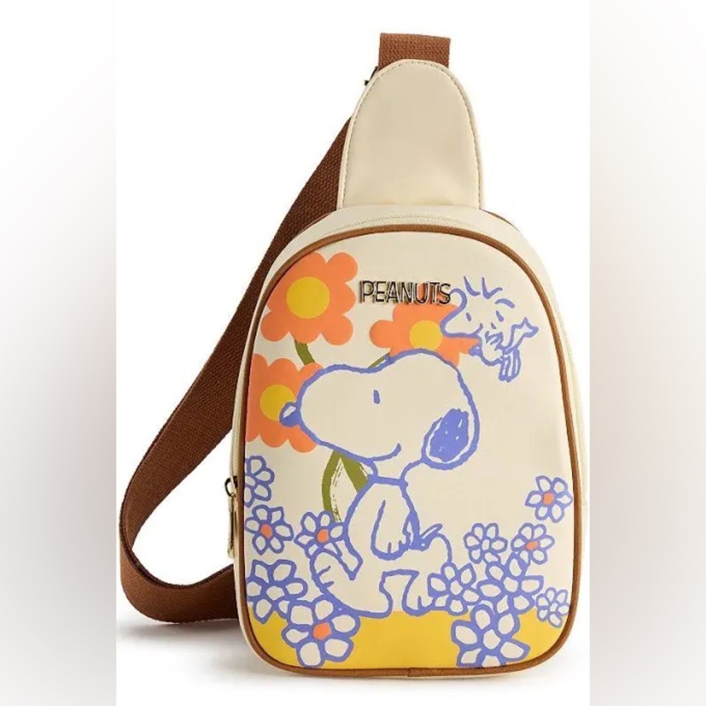 Peanuts Snoopy Floral Digital Print Crossbody Bag